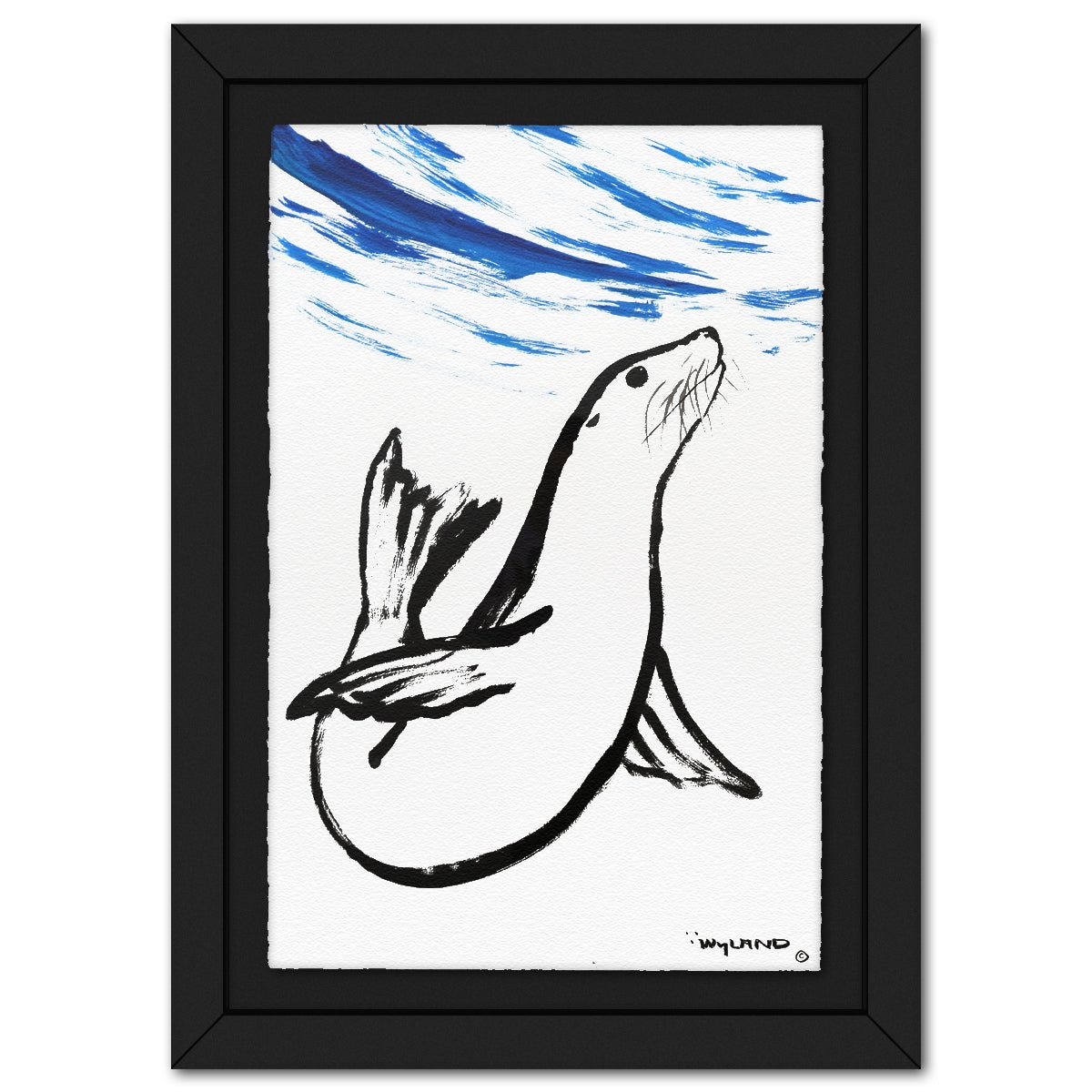 Wyland- Original Sumi Ink Painting "Seal"