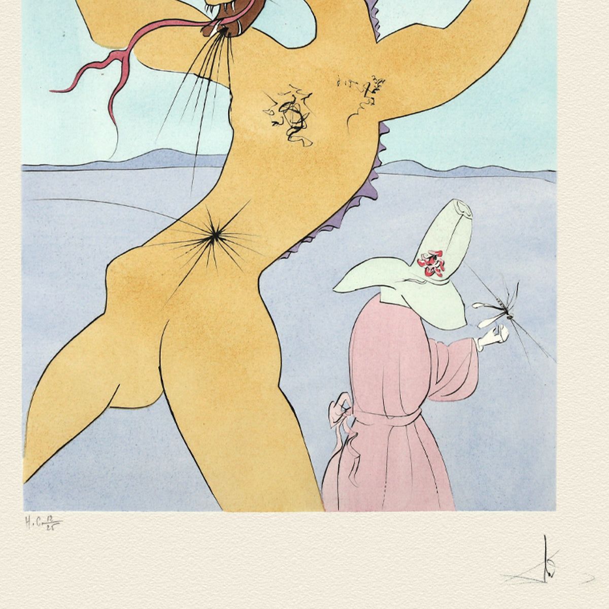 Salvador Dali- Etching "Shunboshi Little One-Inch"