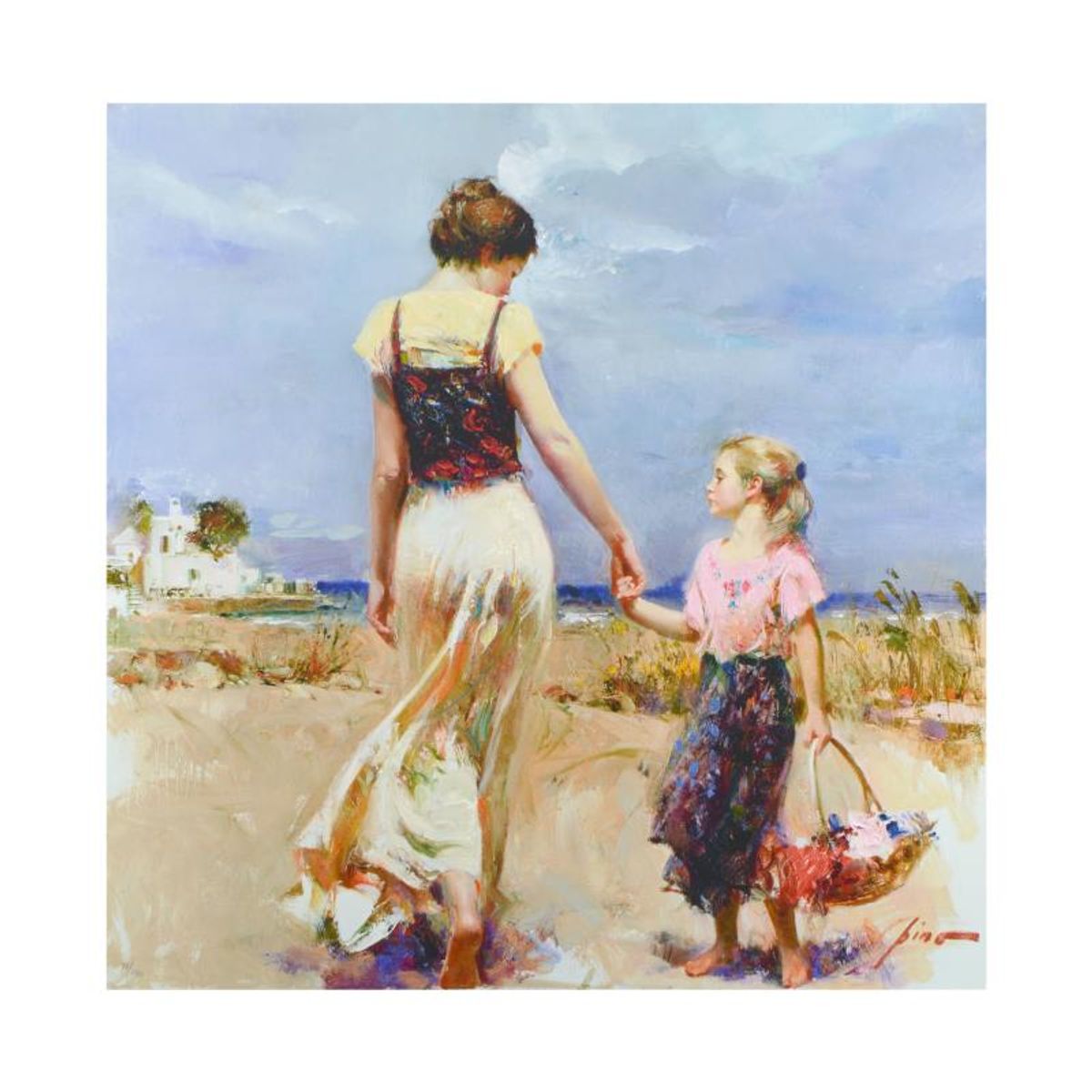Pino (1939-2010), "Let's Go Home" Limited Edition Hand Embellished Giclee on Canvas. Numbered and Hand Signed with Certificate of Authenticity.