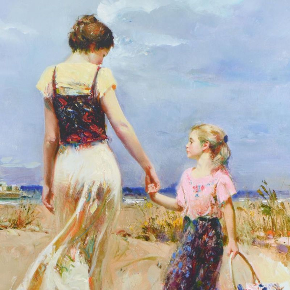 Pino (1939-2010), "Let's Go Home" Limited Edition Hand Embellished Giclee on Canvas. Numbered and Hand Signed with Certificate of Authenticity.
