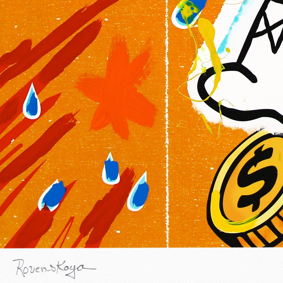 Nastya Rovenskaya- Original Mixed Media on Deckled Edge Paper "Wealth Under Shelter"