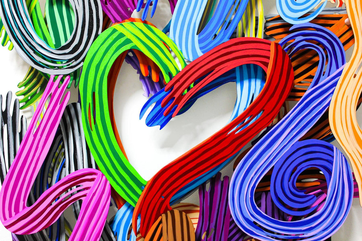 Patricia Govezensky- Original Painting on Cutout Steel "Work of Heart"