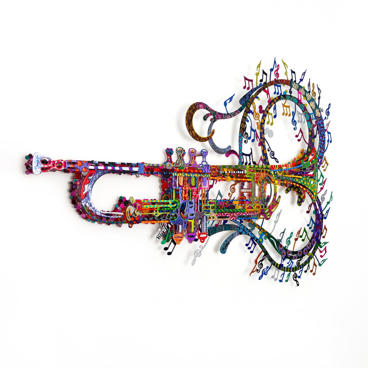 Patricia Govezensky- Original Painting on Cutout Steel "Trumpet"