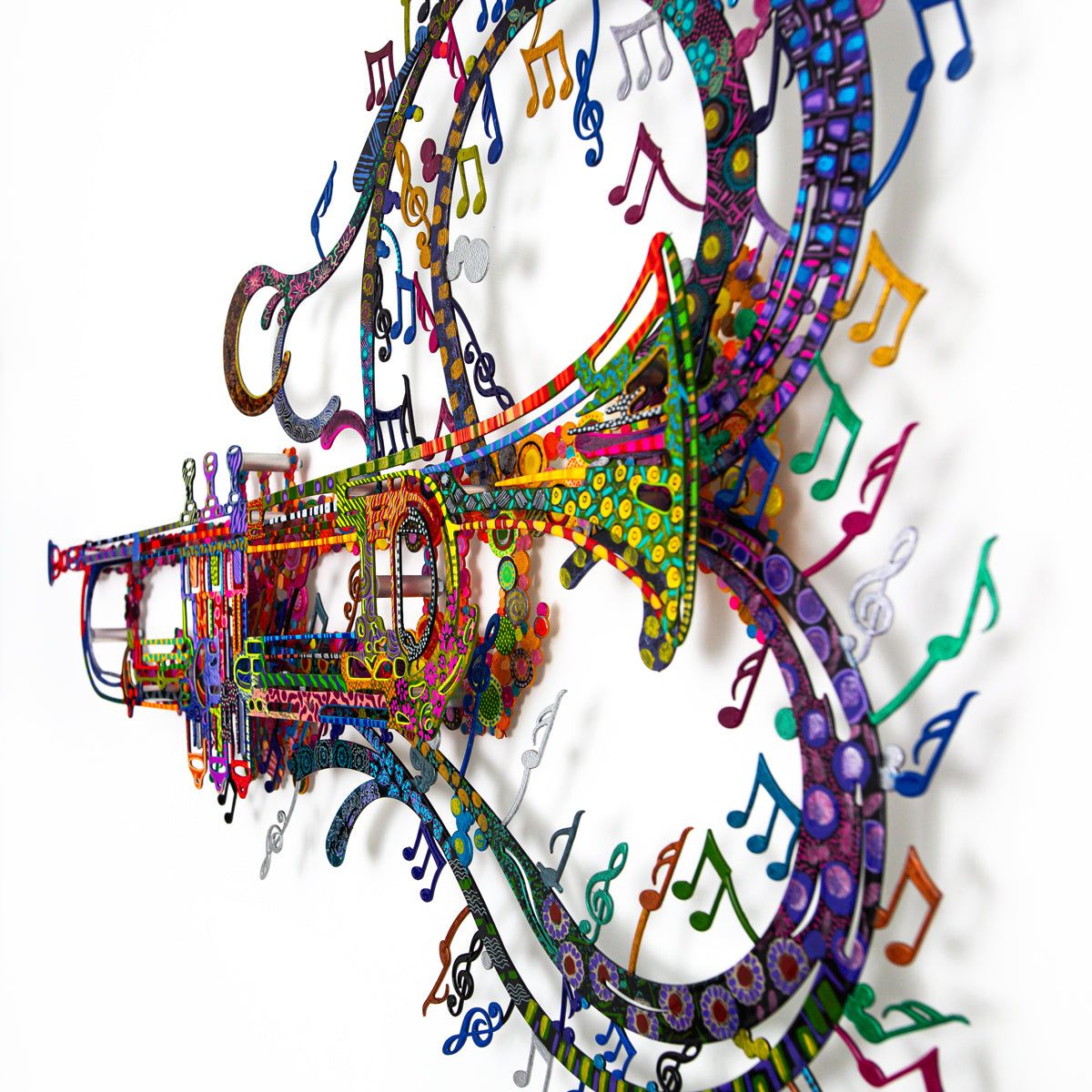 Patricia Govezensky- Original Painting on Cutout Steel "Trumpet"