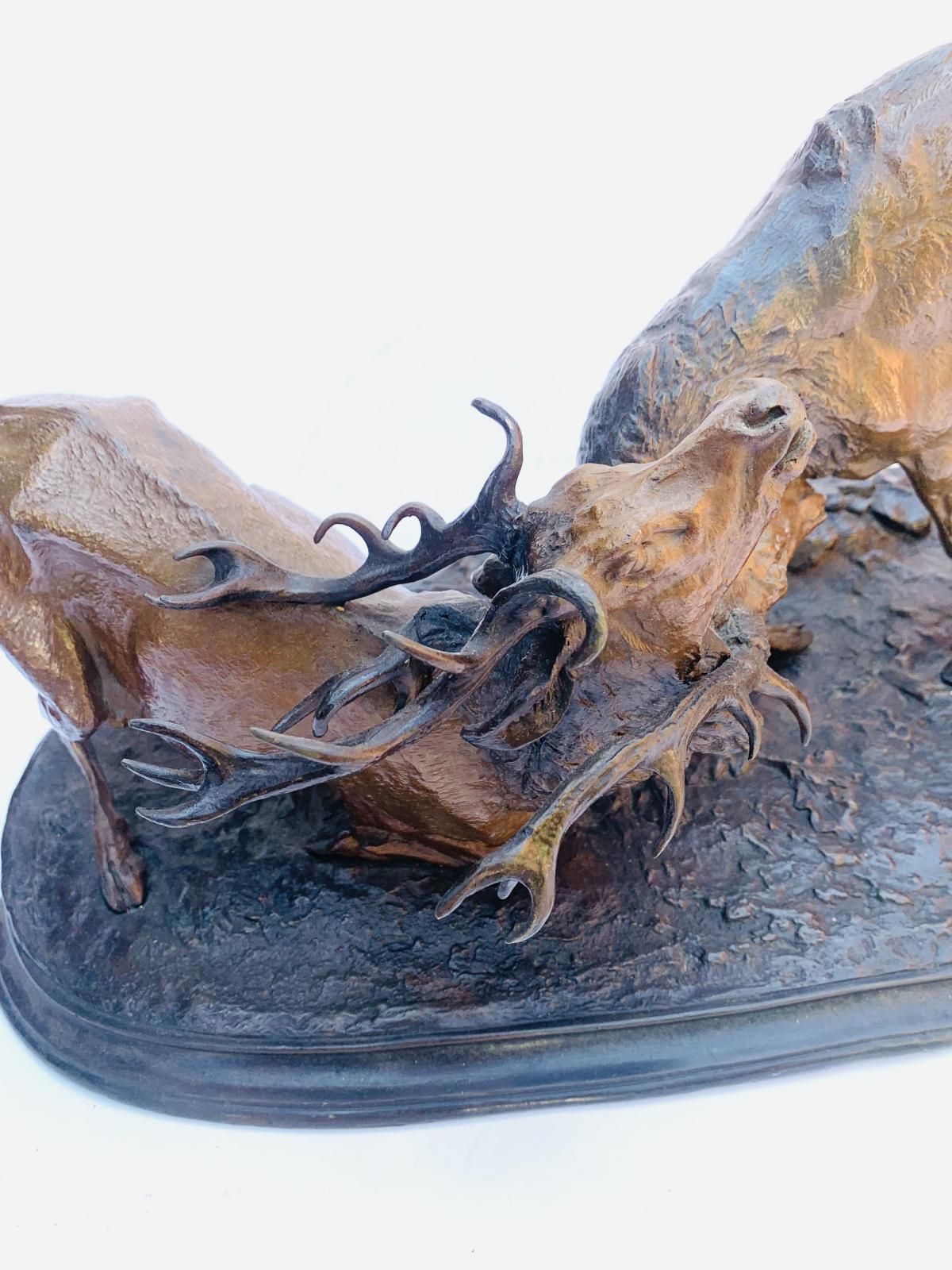 PJ Mene- Bronze Sculpture "Fighting Stag"