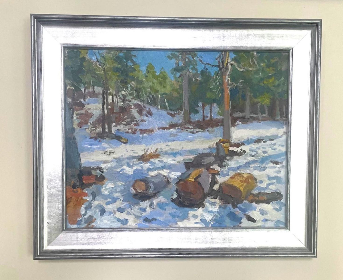 Boris Tyomkin - Oil on canvas "Melting Snow. Los Angeles Mountains"