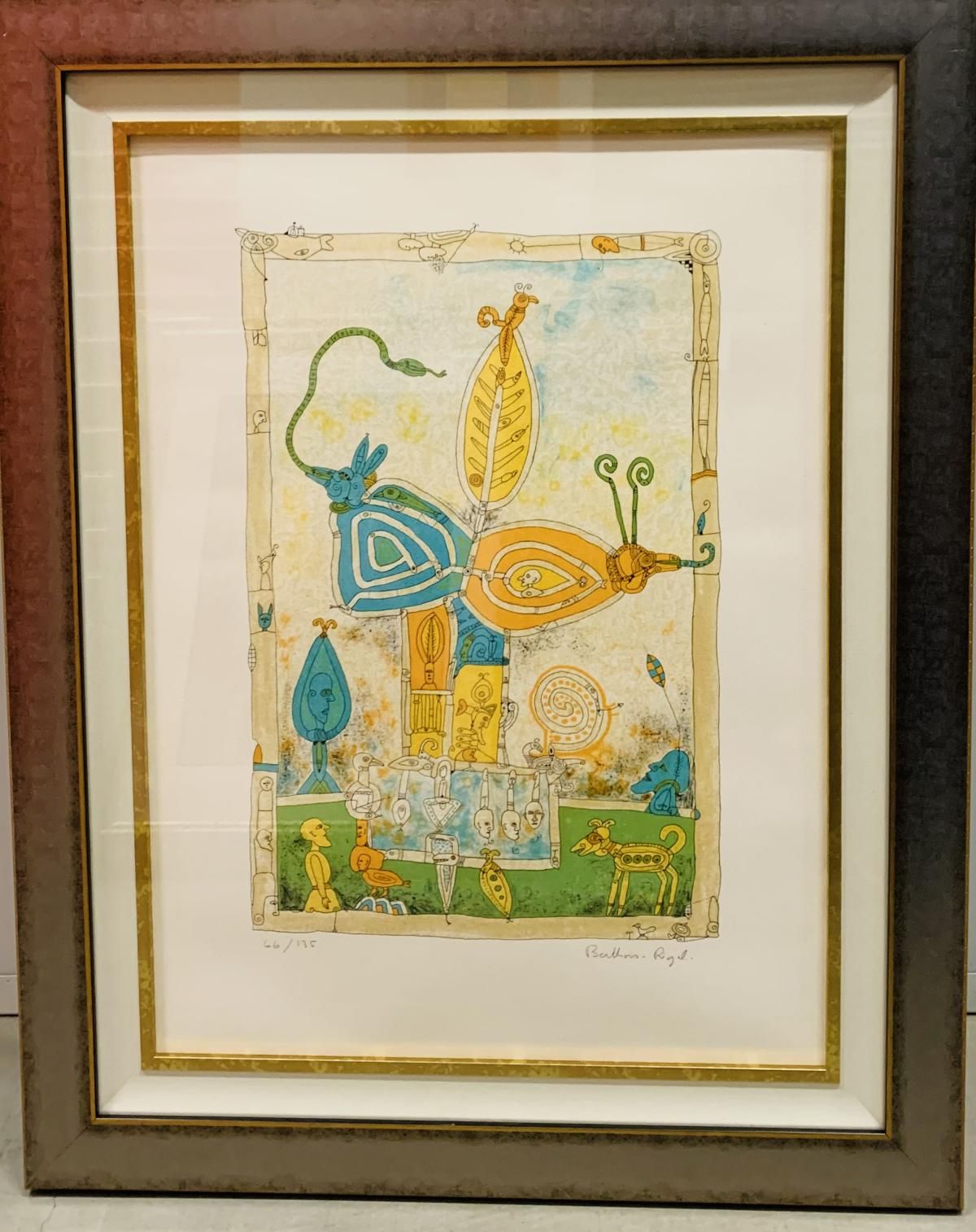 BERNARD BERTHOIS-RIGAL- Original Lithograph "Mystical World II"