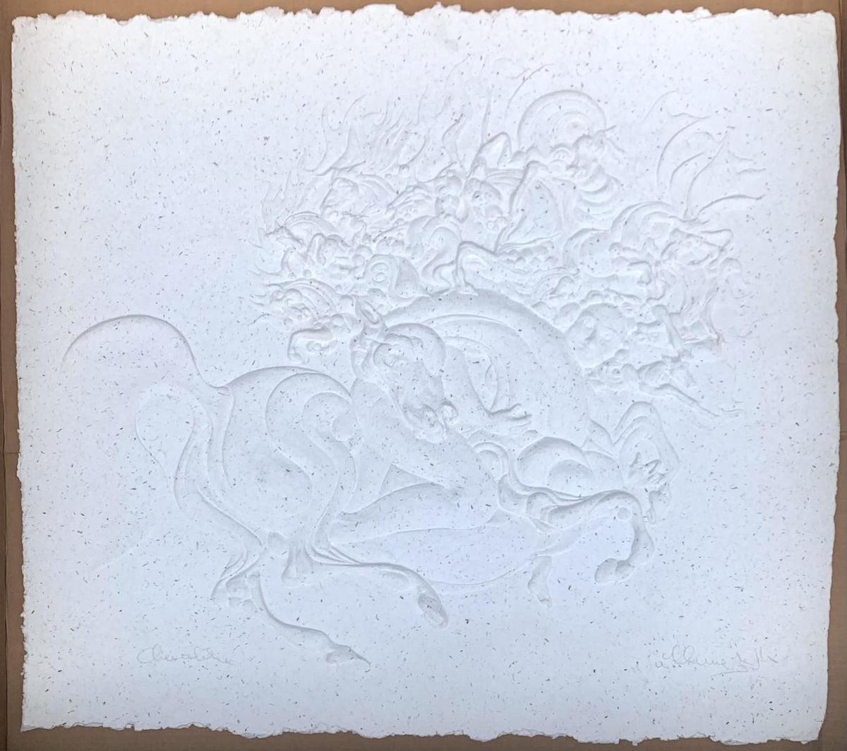 Guillaume Azoulay- Unique cast paper wall sculpture "Chevalier"