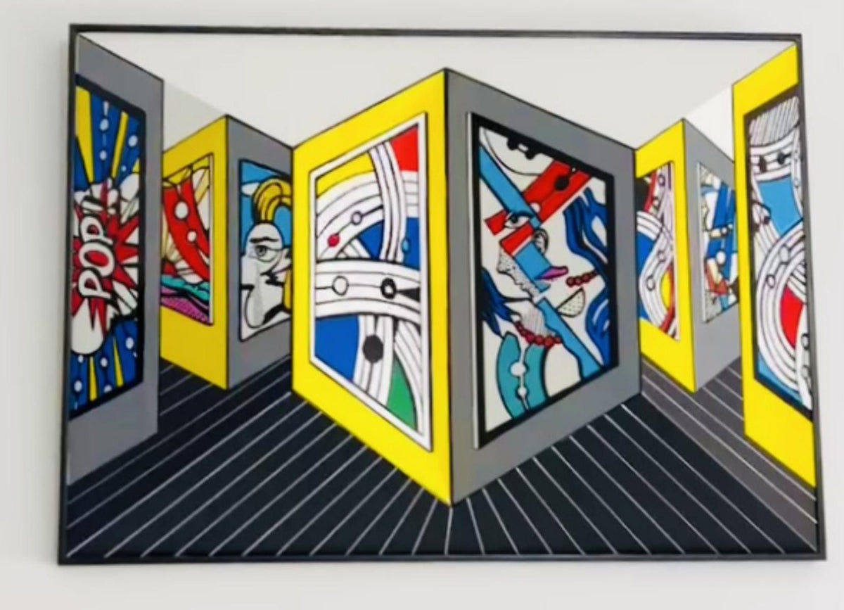 Igal Preslor- Original one of a kind acrylic painting on 3D wood sculpture