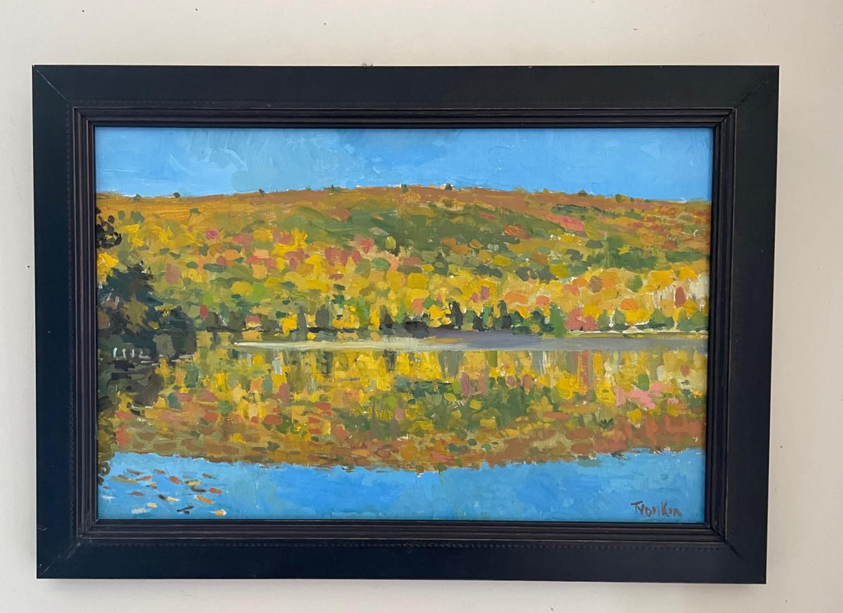 Boris- Oil on wood panel "Golden Pond. Berkshires"