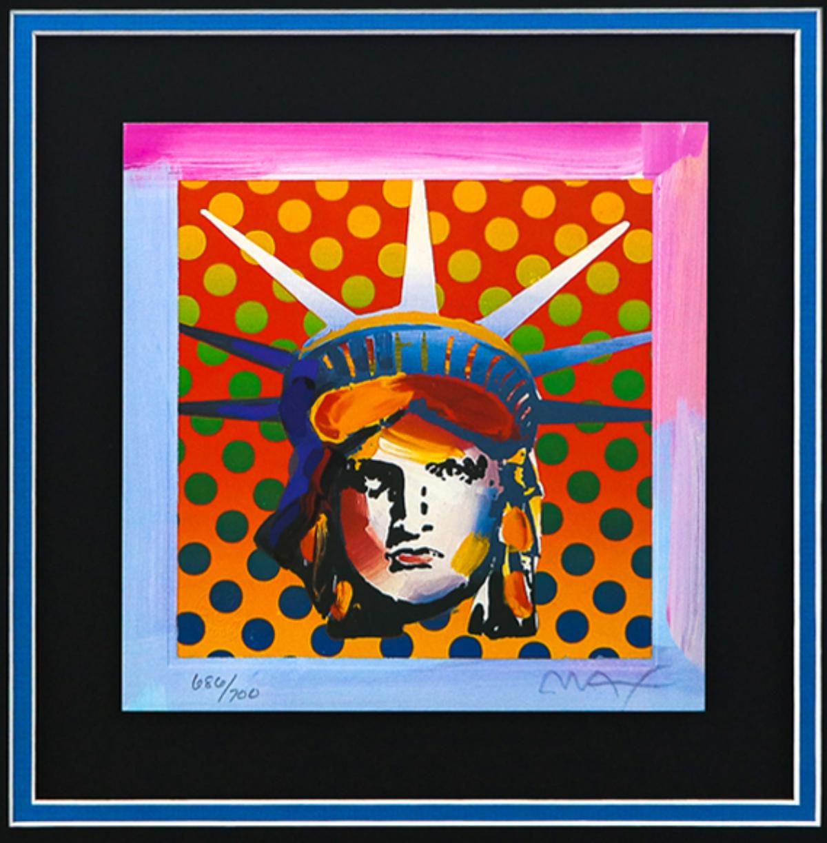 Peter Max- Original Lithograph "LIBERTY HEAD (Mini)"