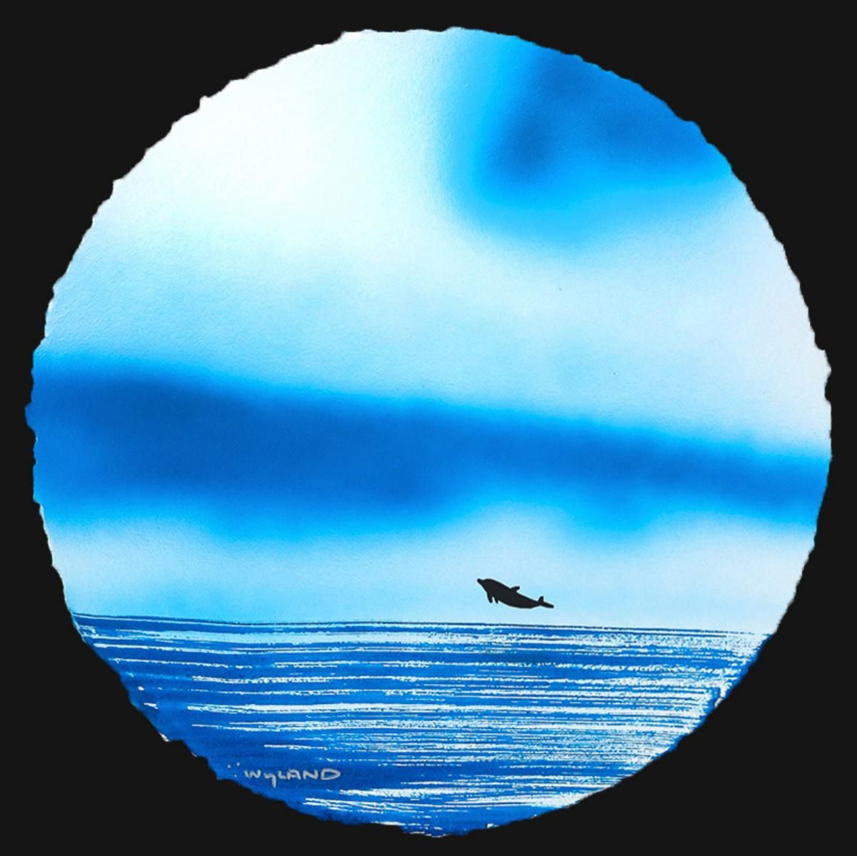 Wyland- Original Watercolor Painting on Deckle Edge Paper "Dolphin"