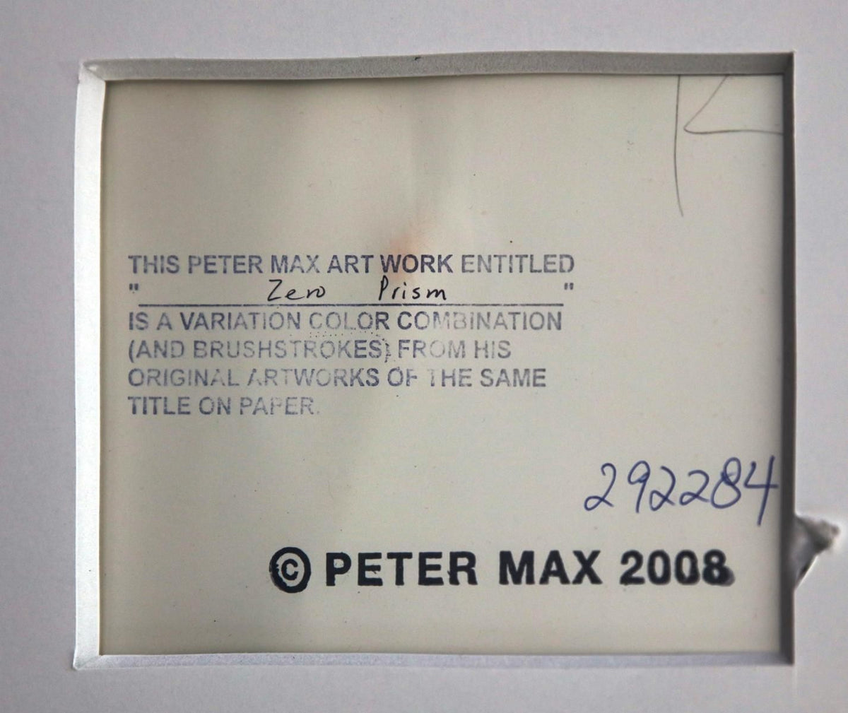 Peter Max- Original Mixed Media "Zero Prism"
