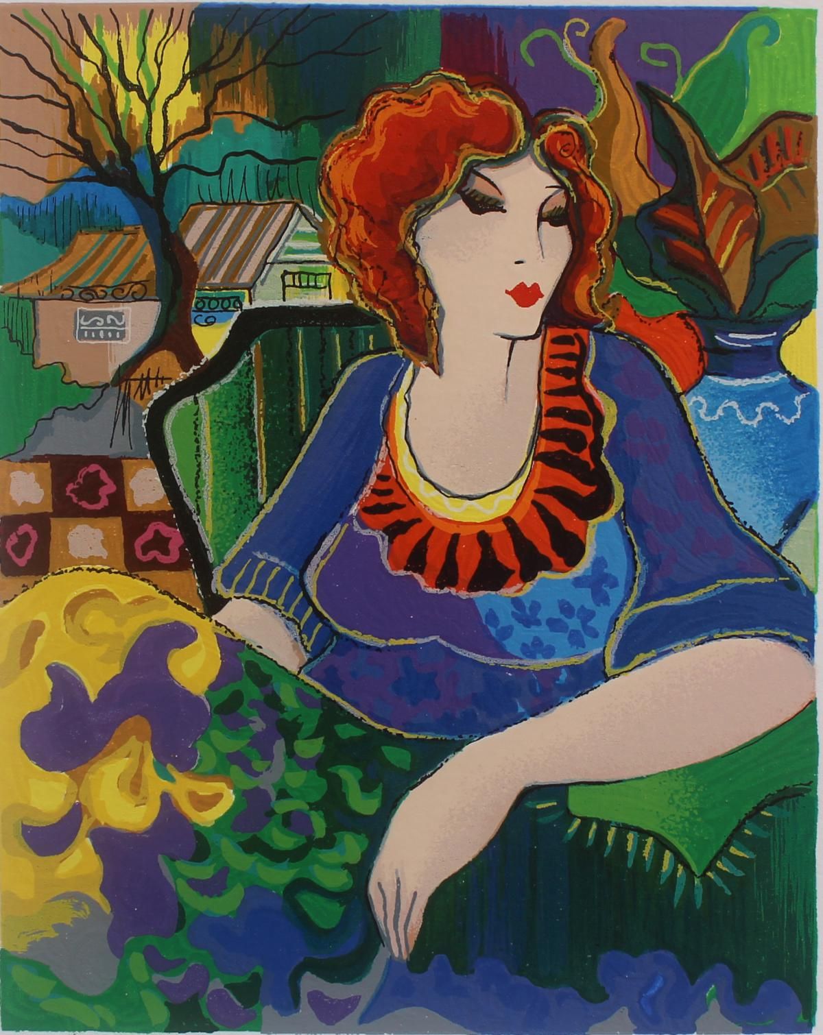 Patricia Govezensky- Original Serigraph on Paper "Sitting Pretty"