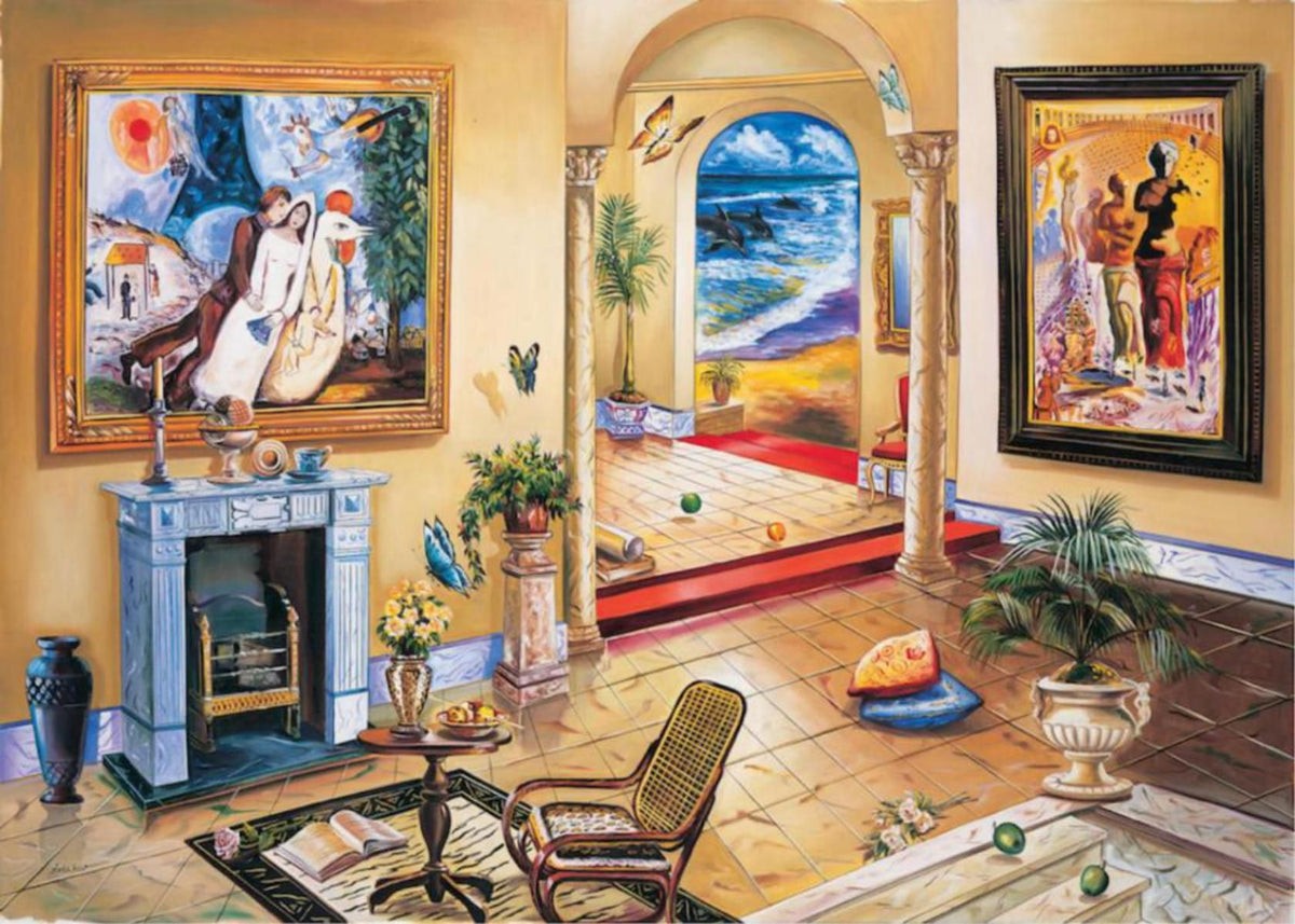Alexander Astahov- Original Giclee on Canvas "Interior with Chagall"