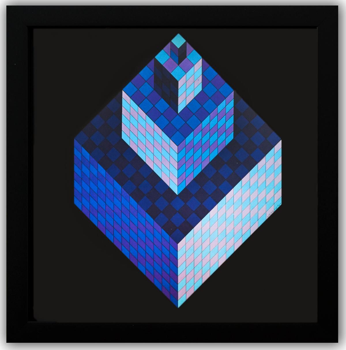Victor Vasarely- Heliogravure Print "Axo - New York"
