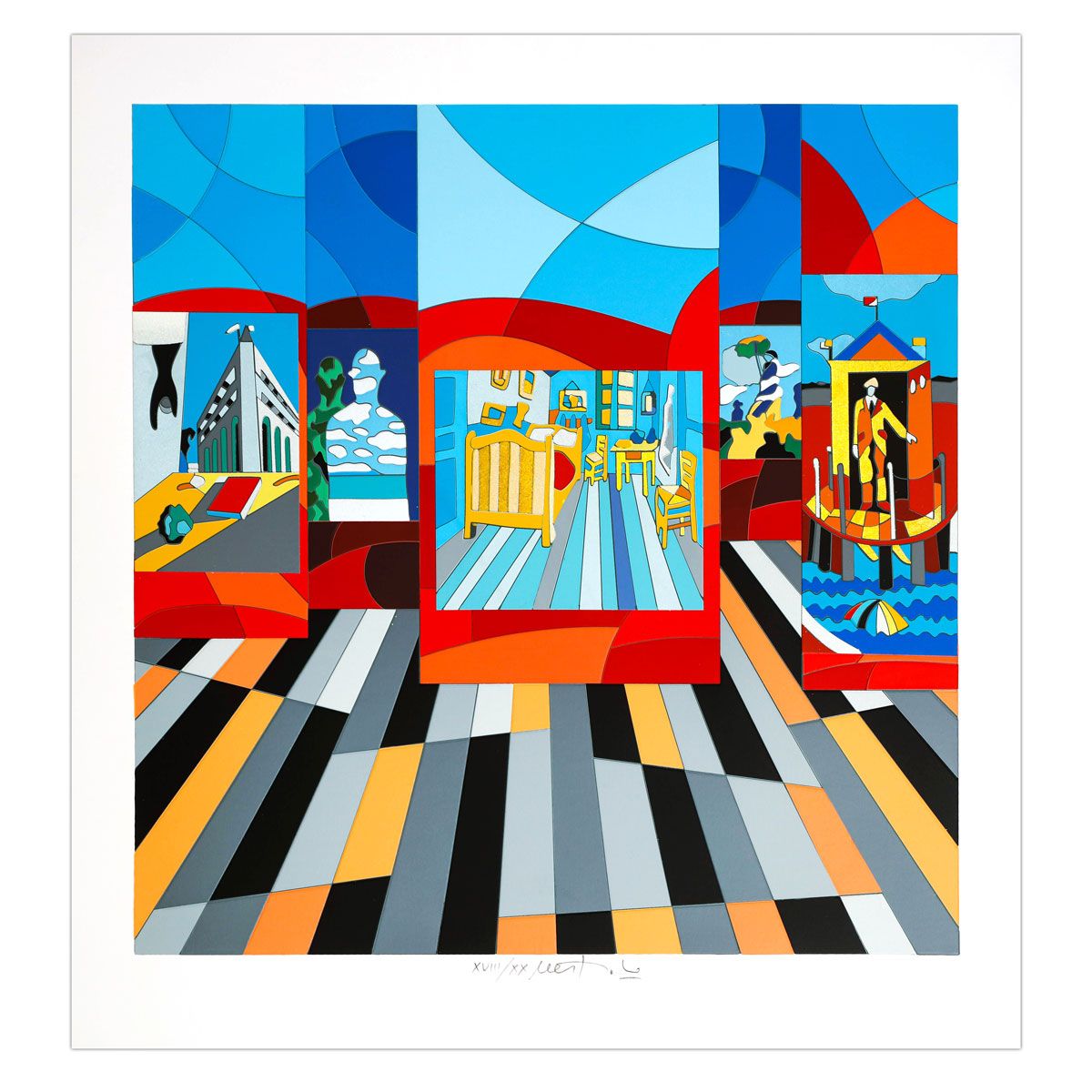 Ugo Nespolo- SIlkscreen on Paper "Storie Di Sogni"
