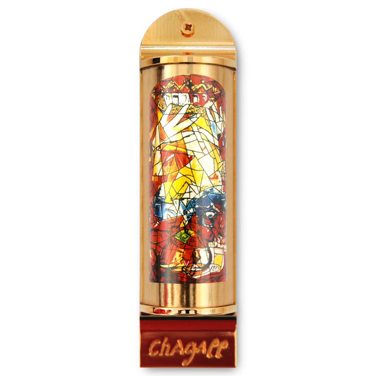 Marc Chagall- Mezuzah/ Silkscreen on 24K gold plated bronze "Judah"