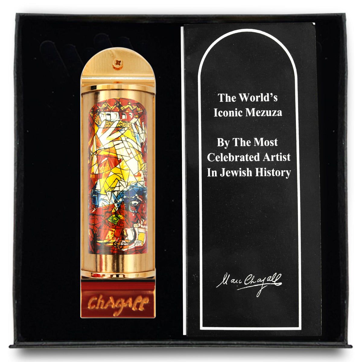 Marc Chagall- Mezuzah/ Silkscreen on 24K gold plated bronze "Judah"