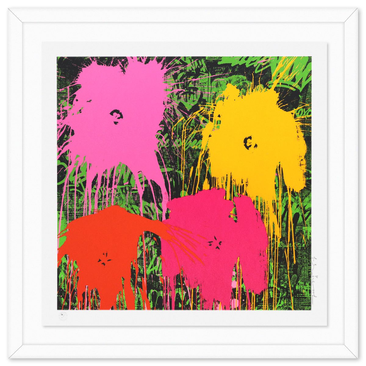Mr Brainwash- Silkcreen on Paper "Flowarh$, 2021"