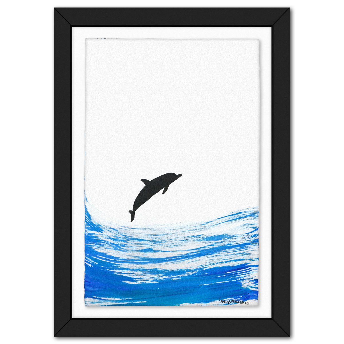 Wyland- Original Sumi Ink Painting "Dolphin"