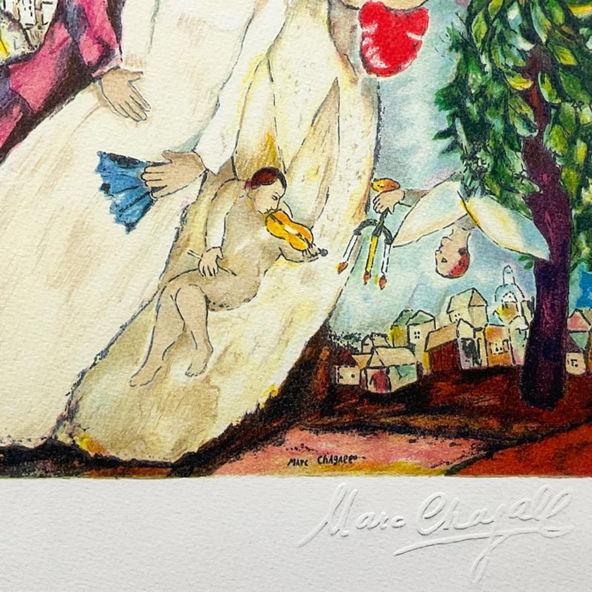 Marc Chagall (1887-1985), "Les Maries De La Tour Eiffel" Framed Limited Edition Lithograph with Letter of Authenticity.