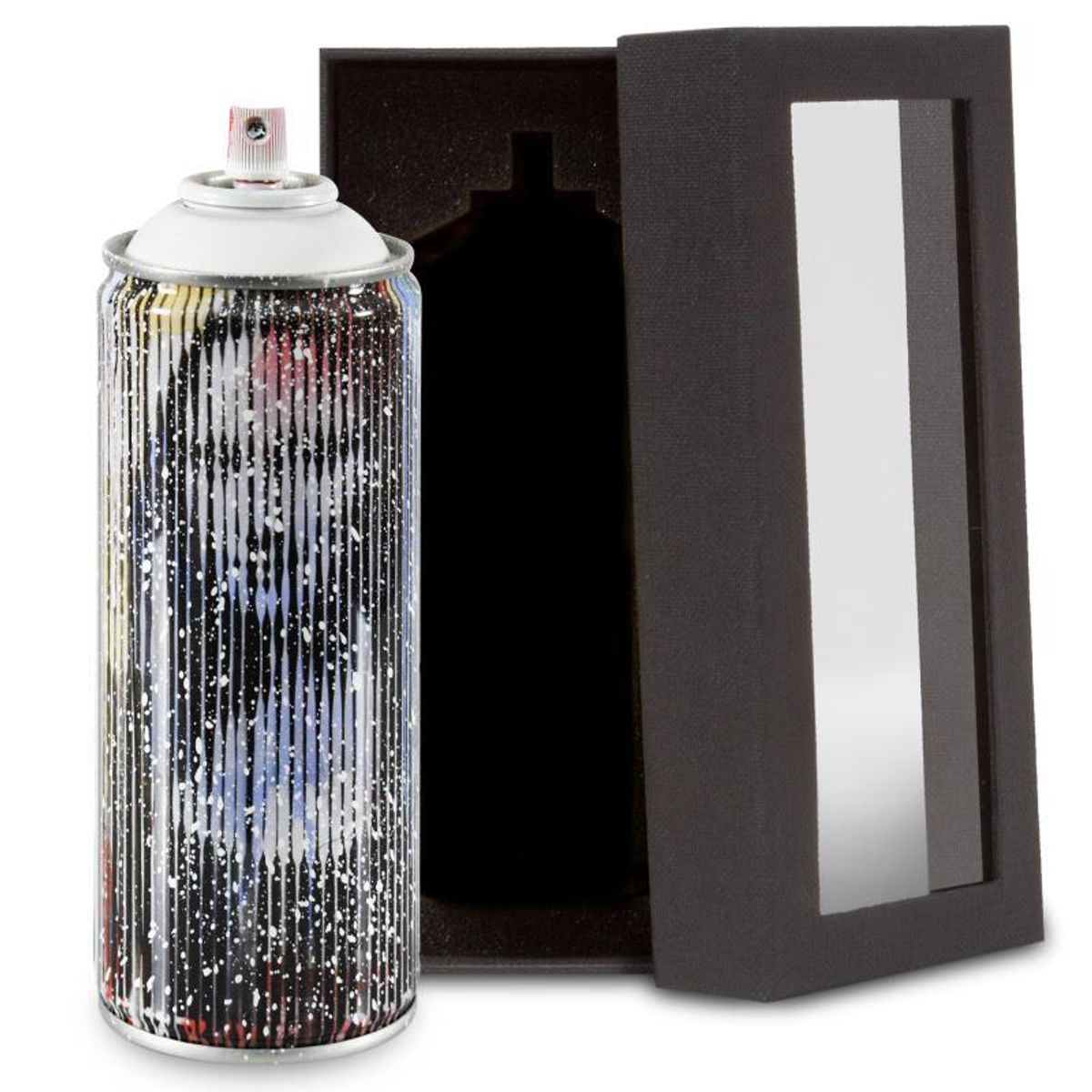 Mr. Brainwash, "Mona Lisa (White)" Limited Edition Hand Painted Spray Can with Plate Signature.