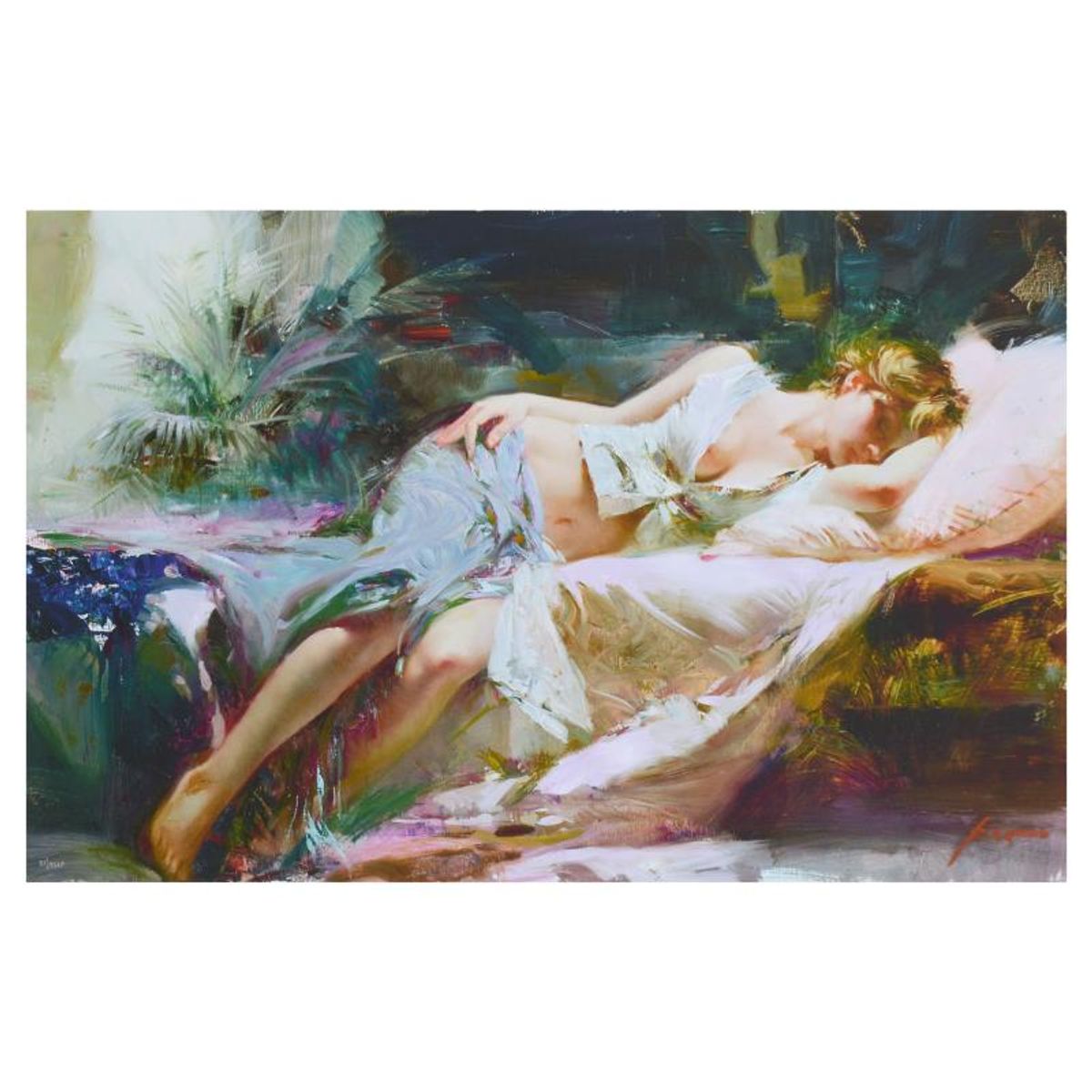 Pino (1939-2010), "Lost in Dreams" Limited Edition Hand Embellished Giclee on Canvas. Numbered and Hand Signed with Certificate of Authenticity.