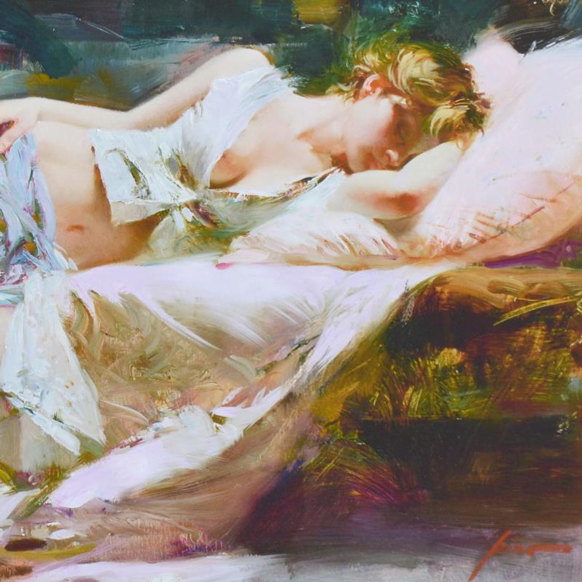 Pino (1939-2010), "Lost in Dreams" Limited Edition Hand Embellished Giclee on Canvas. Numbered and Hand Signed with Certificate of Authenticity.