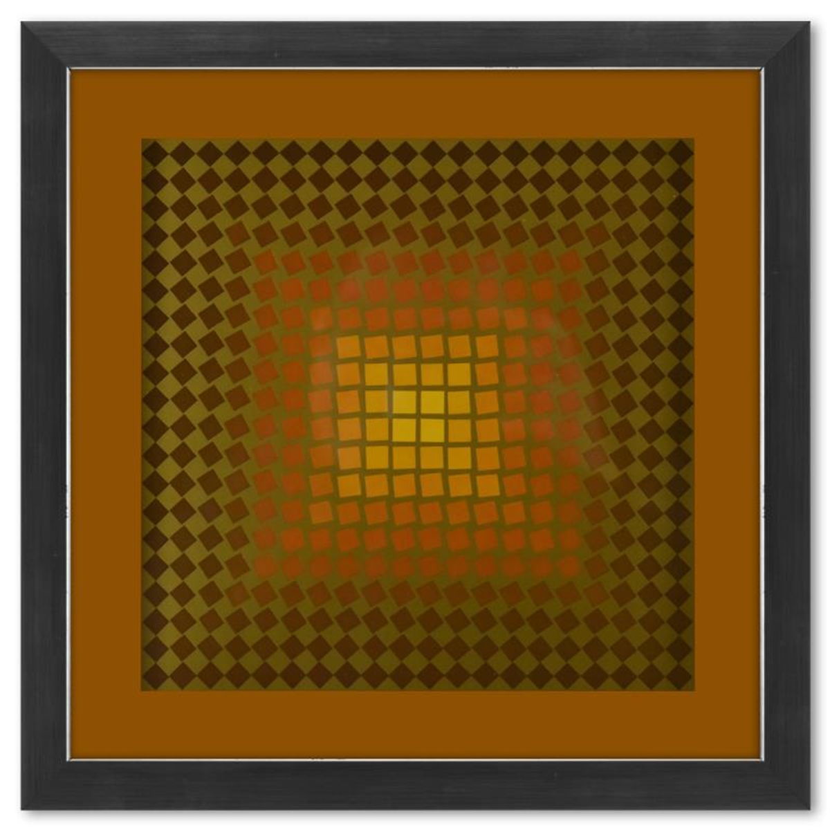 Victor Vasarely (1908-1997), "CTA - 105 - OR de la serie CTA - 102" Framed 1971 Heliogravure Print with Letter of Authenticity