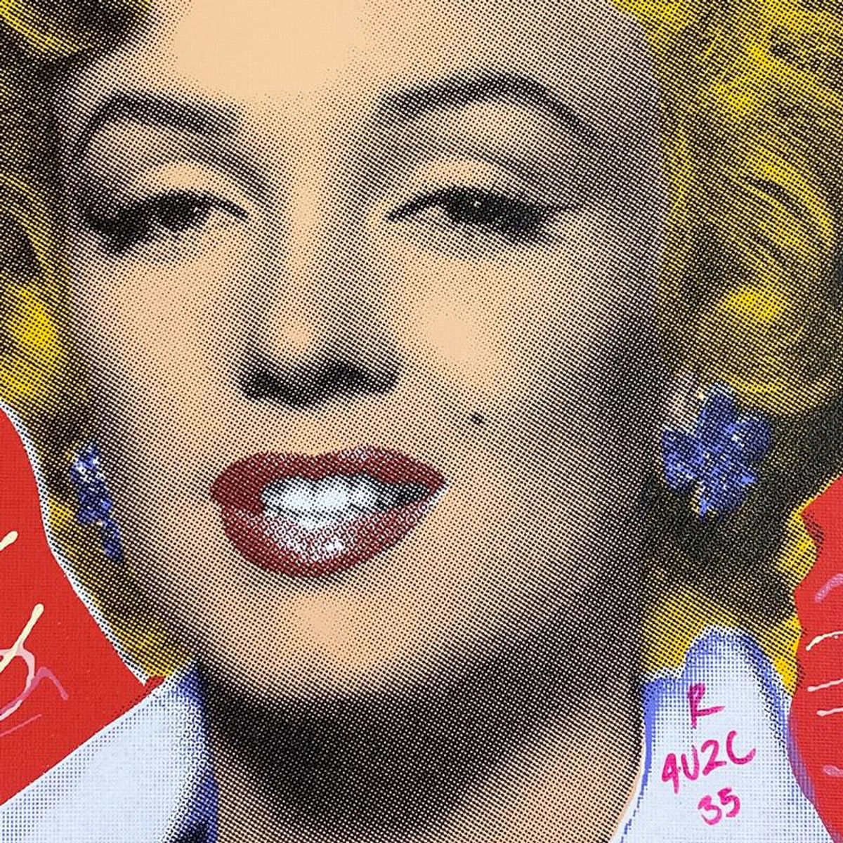 "Ringo" Daniel Funes, "Marilyn Classic" Framed One-of-a-Kind Mixed Media on Canvas, Hand Signed with Letter of Authenticity.