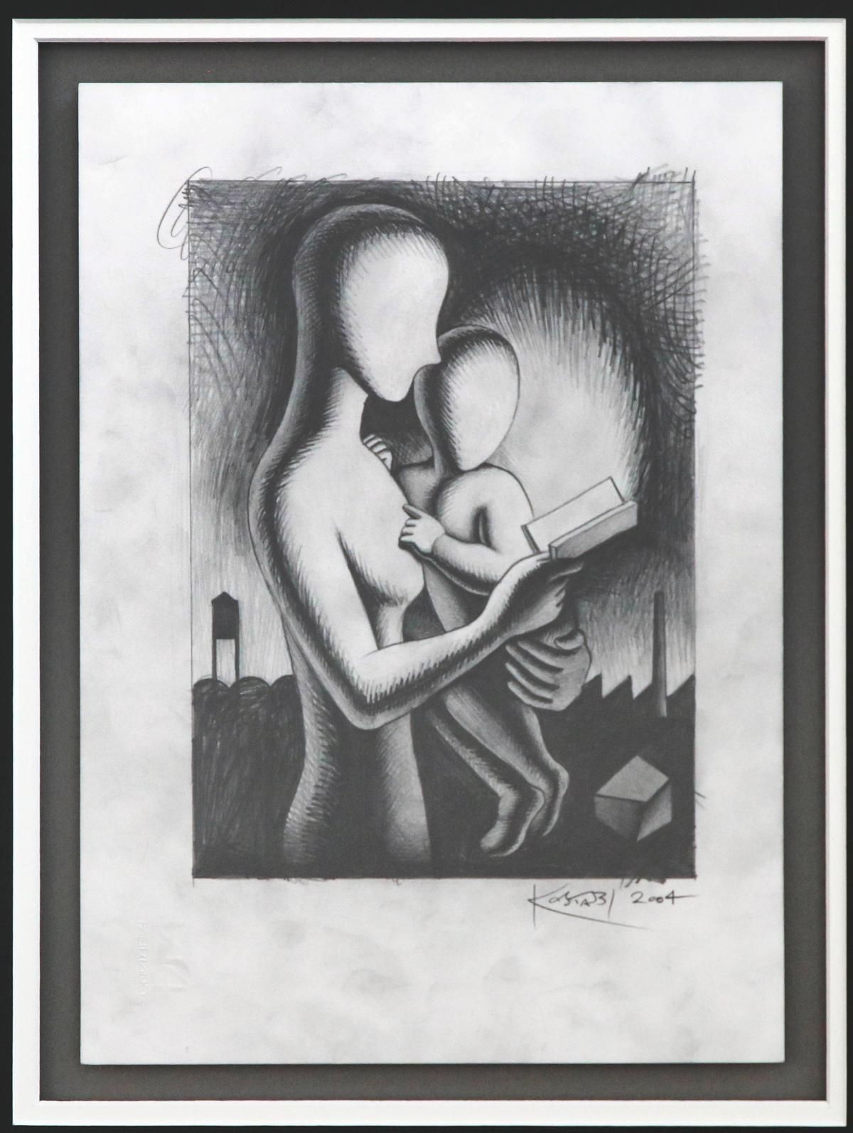 Mark Kostabi- Original Drawing on Paper "The Shape of Things to Come"