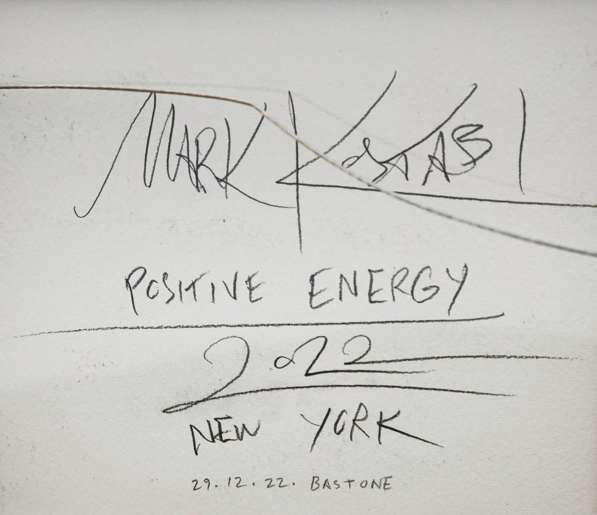 Mark Kostabi- Original Mixed Media on Paper "Positive Energy"