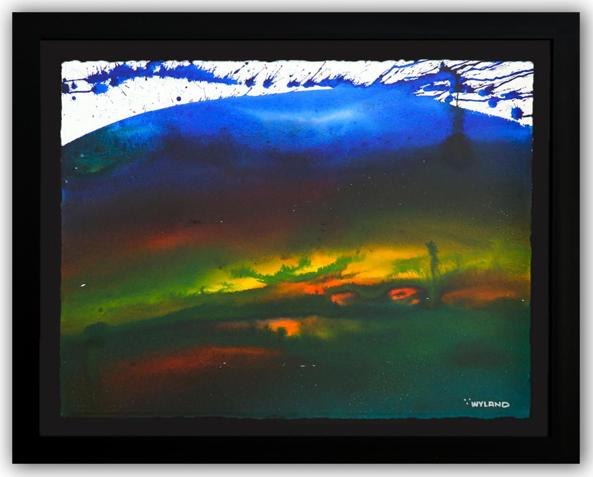 Wyland- Original Watercolor Painting on Deckle Edge Paper "Abstract"