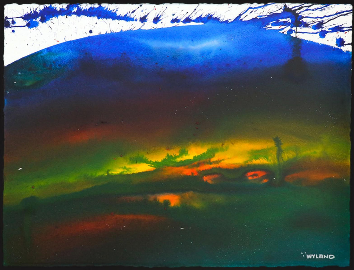 Wyland- Original Watercolor Painting on Deckle Edge Paper "Abstract"