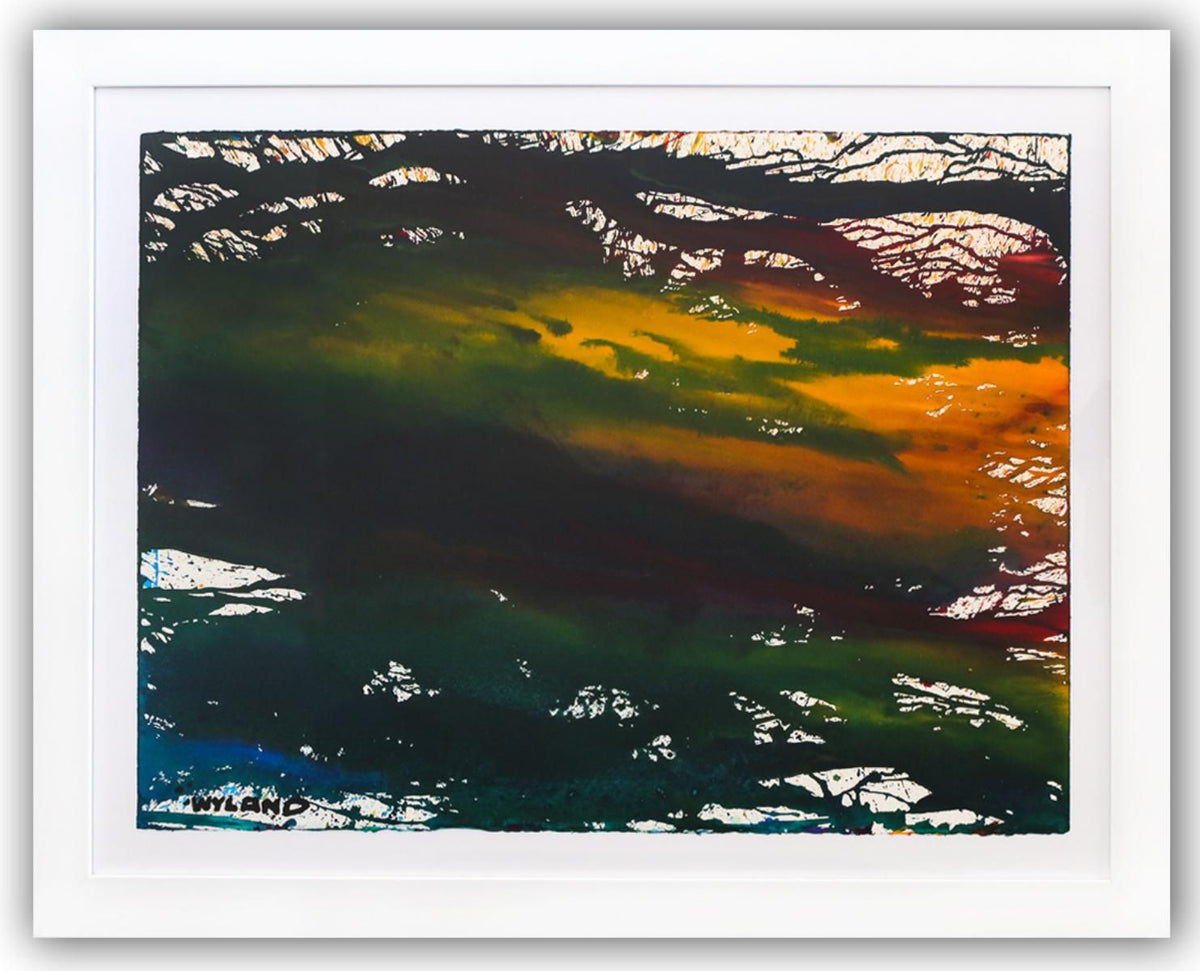 Wyland- Original Watercolor Painting on Deckle Edge Paper "Abstract"