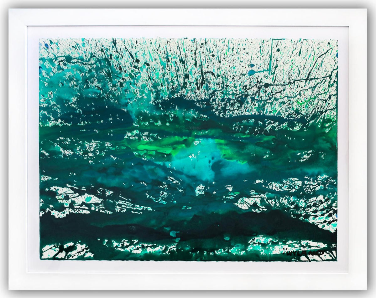 Wyland- Original Watercolor Painting on Deckle Edge Paper "Abstract"