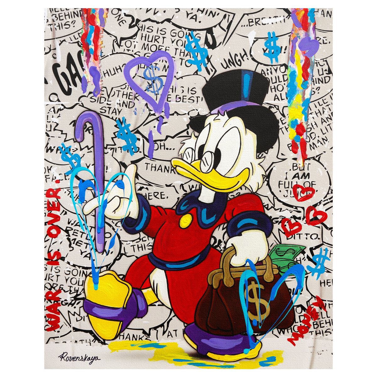 Nastya Rovenskaya- Mixed Media on Canvas "Cartoon Revolution"