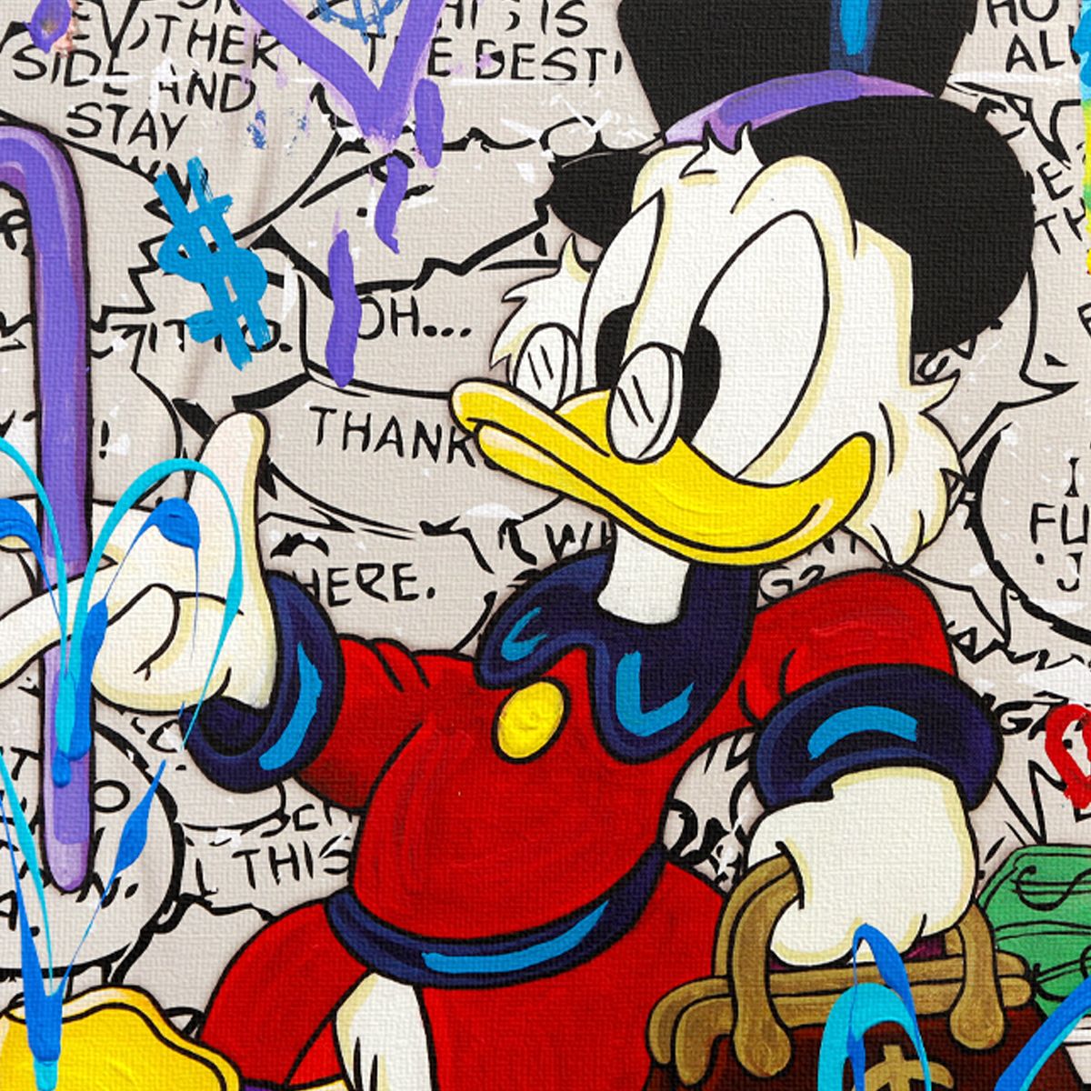 Nastya Rovenskaya- Mixed Media on Canvas "Cartoon Revolution"