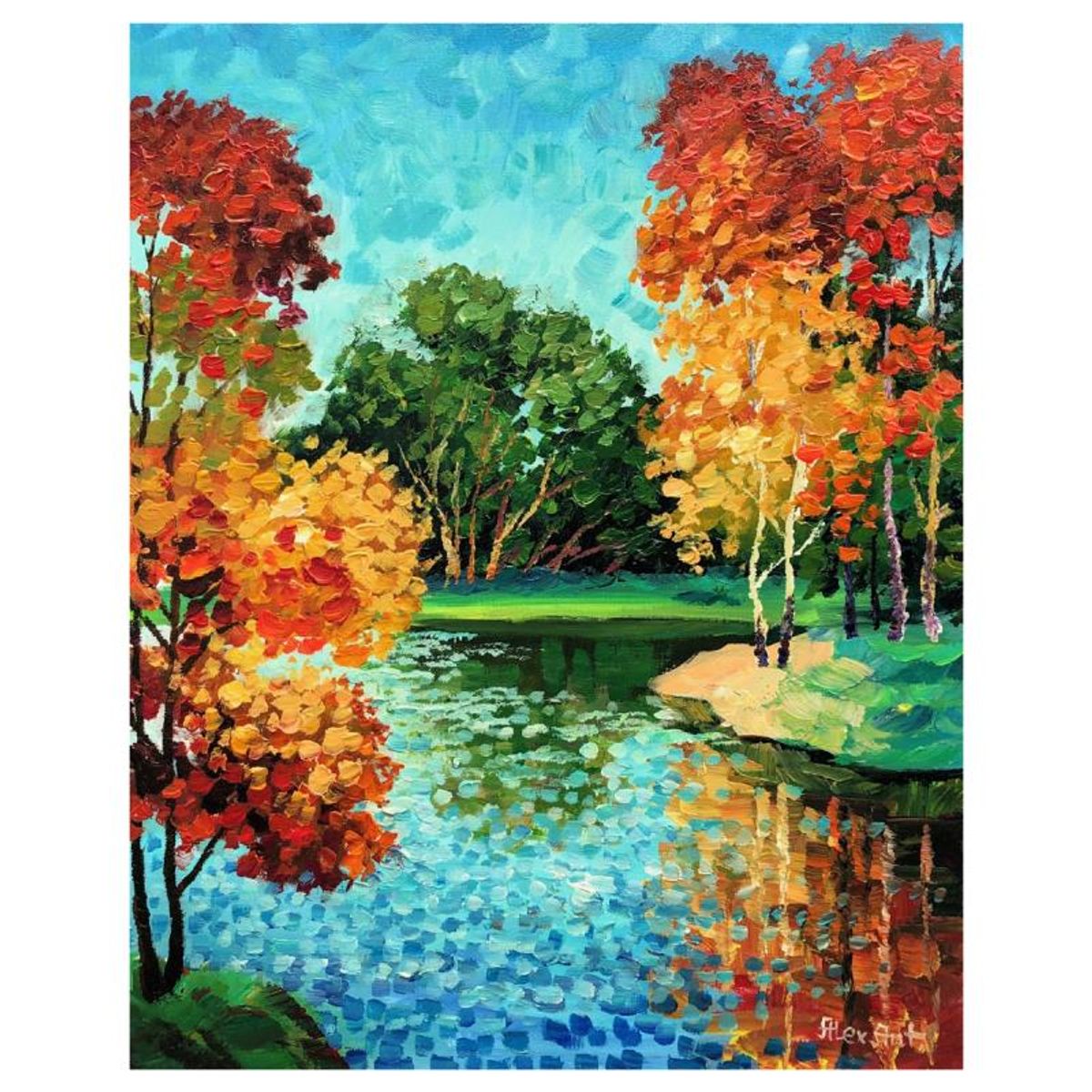 Alexander Antanenka, "Reflection Of Peace" Original Painting on Canvas, Hand Signed with Letter of Authenticity.