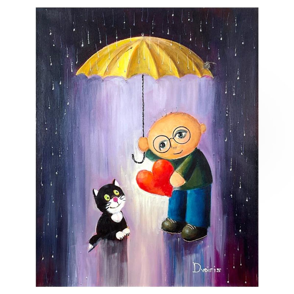 Yulia Dvoiris, Original Painting on Canvas, Hand Signed with Letter of Authenticity.
