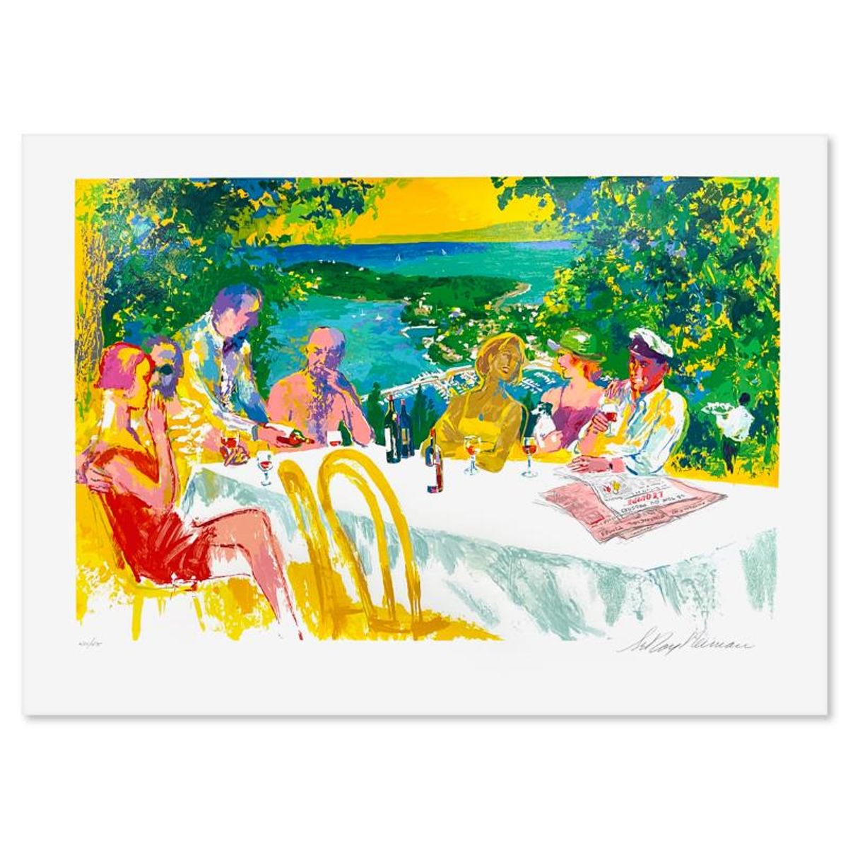 LeRoy Neiman (1921-2012), "Wine Alfresco" Limited Edition Serigraph, Numbered 423/475 and Hand Signed with Letter of Authenticity.