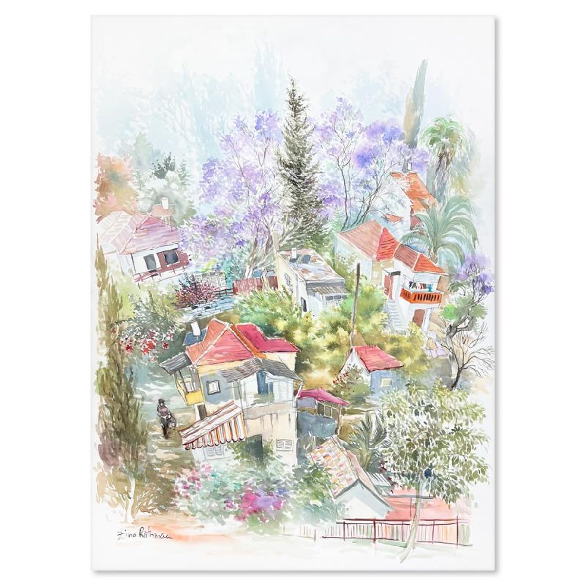 Zina Roitman, Hand Signed Original Painting with Letter of Authenticity.