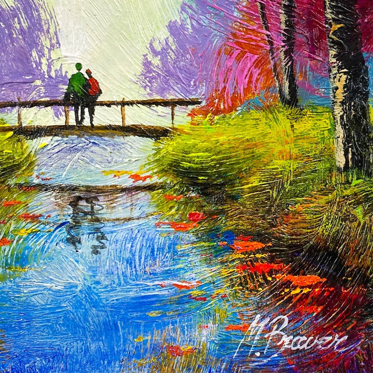 Mark Braver, Original Acrylic Painting on Canvas, Hand Signed with Letter of Authenticity.