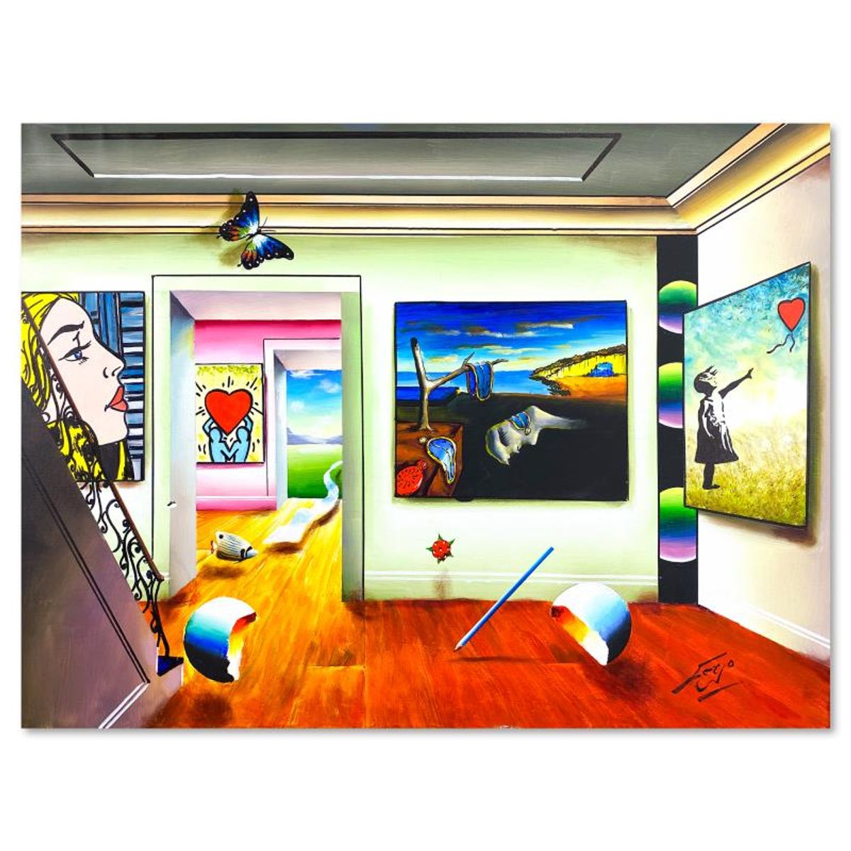 Ferjo, Original Oil Painting on Canvas, Hand Signed with Letter of Authenticity