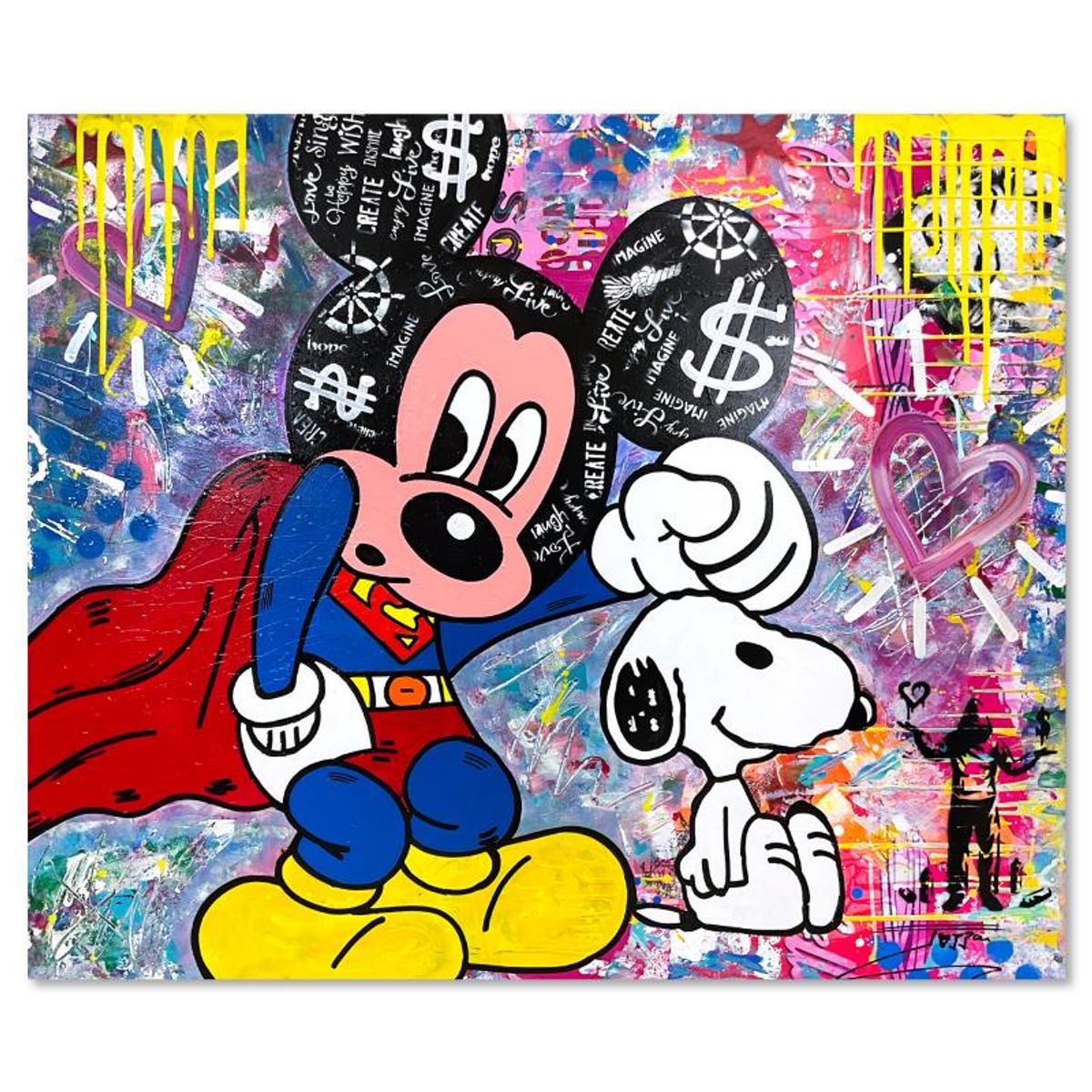 Jozza, "The Flash II" Unique Mixed Media on Canvas, Hand Signed with Letter of Authenticity.