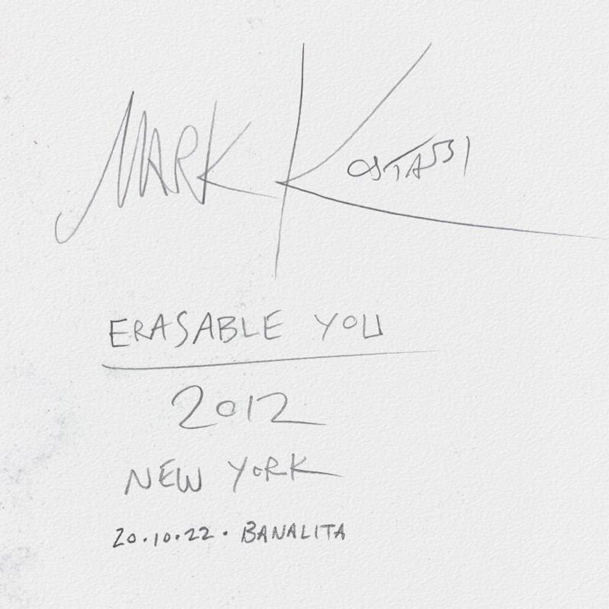 Mark Kostabi, "Erasable You" Framed Original Drawing on Paper, Hand Signed with Certificate of Authenticity