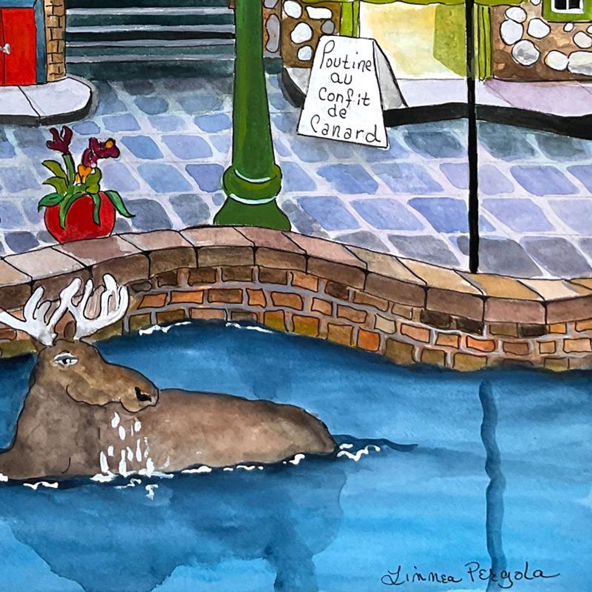 Linnea Pergola, "La Belle Vie Hand Signed Original Painting with Letter of Authenticity.