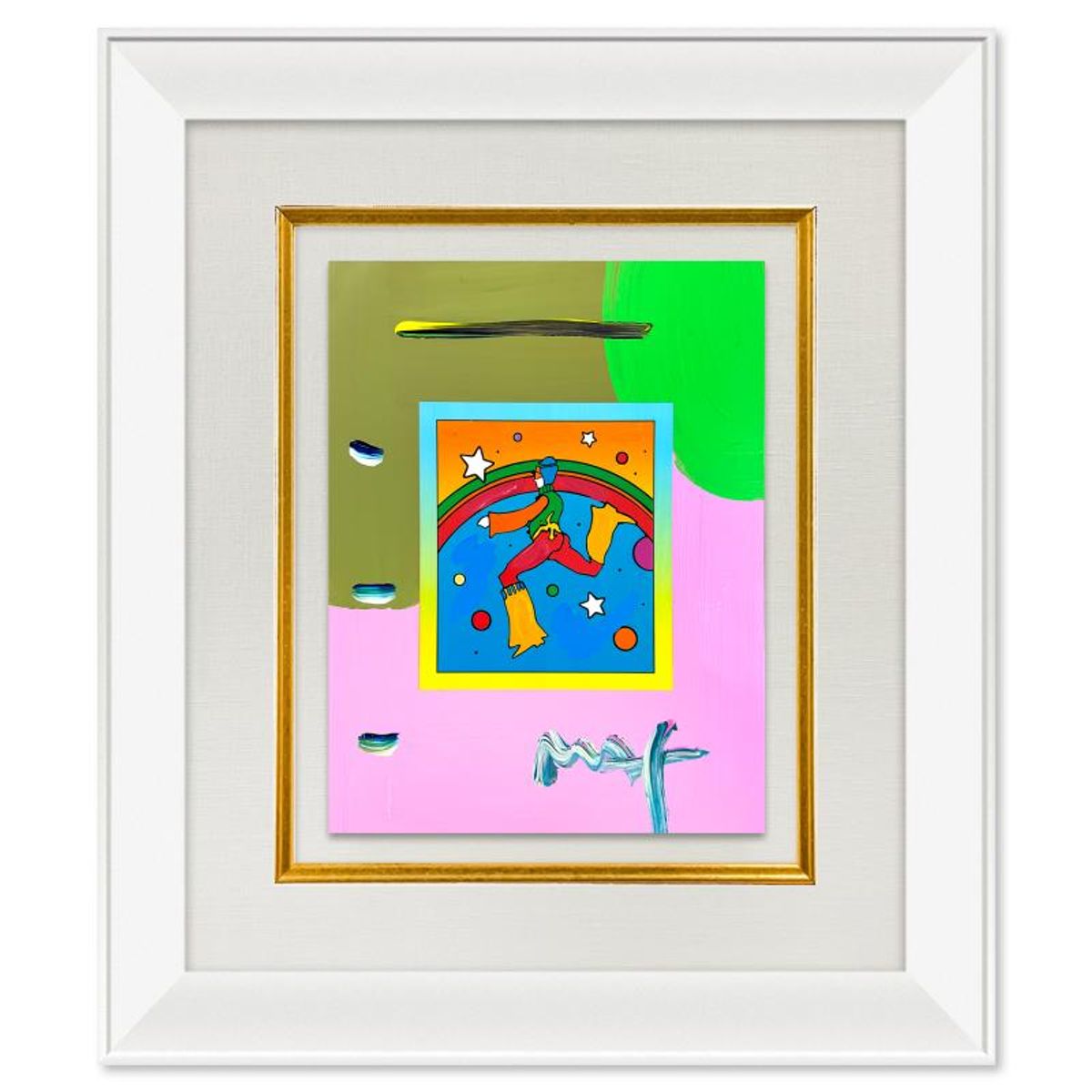 Peter Max (1937-2026), "Cosmic Jumper" Framed One-of-a-Kind Acrylic Mixed Media, Hand Signed with Registration Number Certifying Authenticity
