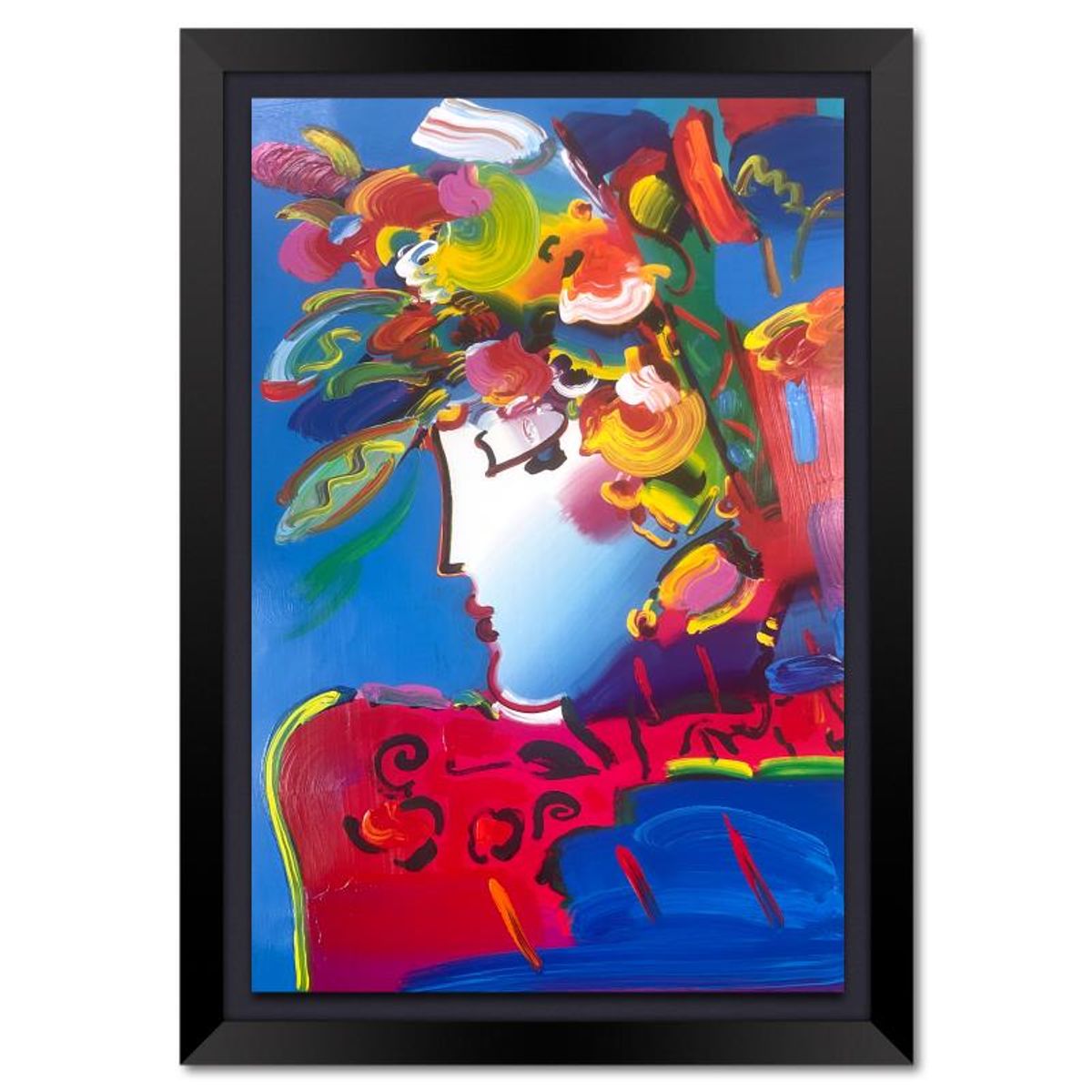 Peter Max (1937-2026), "Blushing Beauty" Framed One-of-a-Kind Acrylic Mixed Media (42" x 30"), Hand Signed with Registration Number Certifying Authenticity